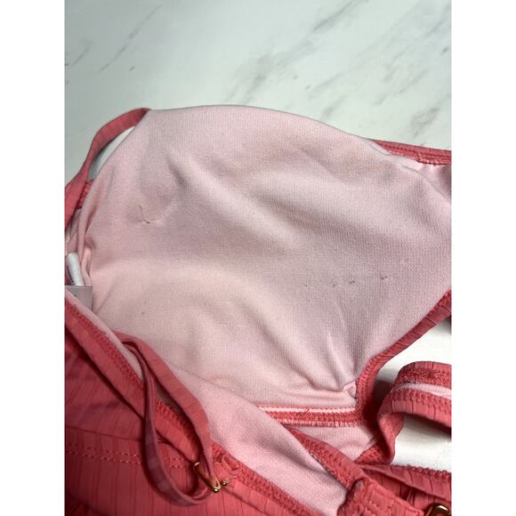 Time and Tru Peach Cut Out Tankini Adjustable Strap Size XL Swimsuit Womens - Picture 3 of 6